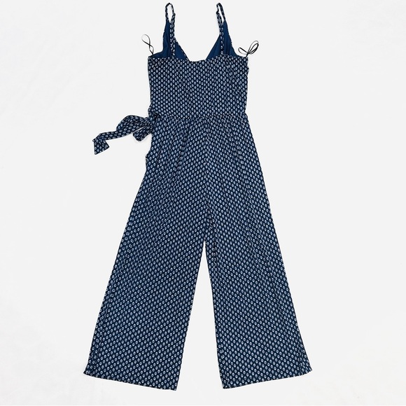 Stitch Fix Kaileigh Rica Knit Crop Navy Pattern Jumpsuit - Picture 7 of 8